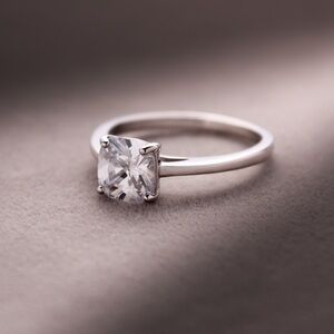 Elegant Silver Solitaire Ring